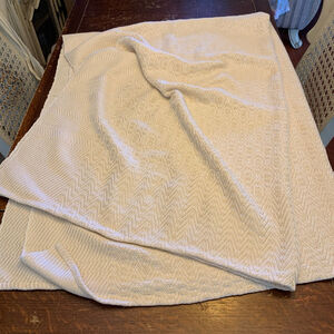 Unbranded Beige Cream Patterned Throw Blanket One Size